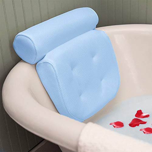 Essort Badewannenkissen，Komfort badewanne kopfkissen mit Saugnäpfen, badewanne nackenpolste für Home Spa Whirlpools, Badekissen Kopfstütze (38 x 36 x 8.5 cm)