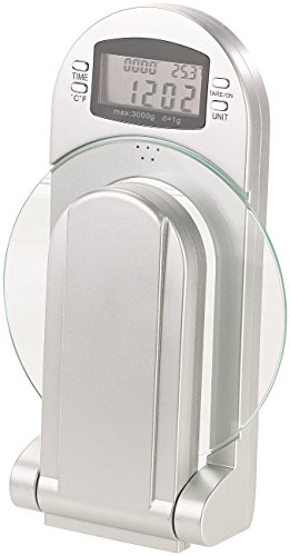 Rosenstein & Söhne Wandküchenwaage: Digitale Küchenwaage zur Wandmontage, klappbar, Timer, 3 kg Tragkraft (Küchenwandwaage)