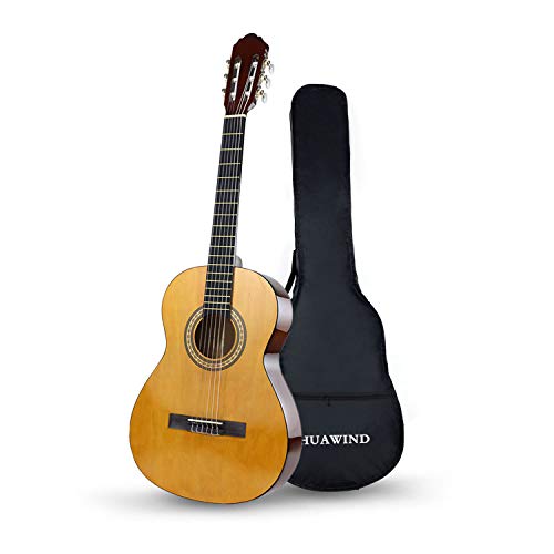 HUAWIND Konzertgitarre 4/4 Anfänger, 6 Nylon Strings Konzertgitarre Set mit Gig Bag, 39 Zoll Konzertgitarre für Erwachsene Kinder Anfänger