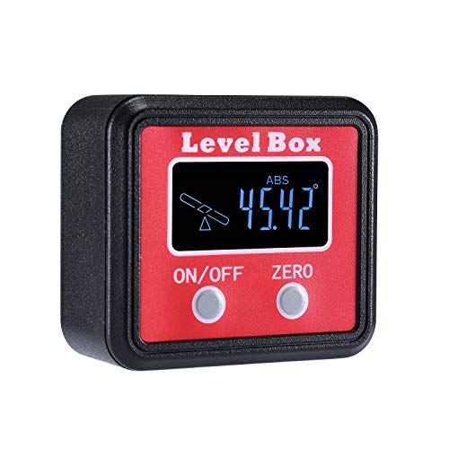Digitaler LCD Winkelmesser Neigungsmesser Winkelsucher Winkelmessgerät Inklinometer Level Box mit Magnetfuß (Batterie enthalten)