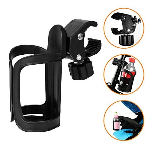 AOBETAK Flaschenhalter Fahrrad, 360 Grad Rotation Ohne Schrauben Bike Cup Halter For Trinkflasche Babyflaschen Fit Fahrrädern, Mountainbike, Kinderwagen und Rollstuhl Schwarz