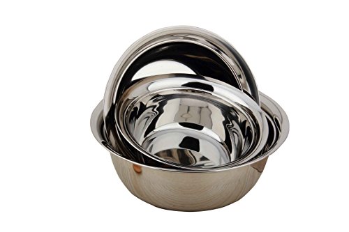 Schüsselset 3 teilig aus rostfreiem Edelstahl 16cm, 20cm und 24 cm