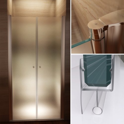 90cm - Verstellbereich von 88-92cm, Satinierte Duschabtrennung, Duschtür mit 6mm nanobeschichtetem Sicherheitsglas