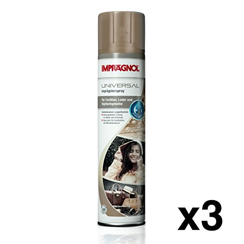 Imprägnol Spray 400ml, 3er Pack: Wetterschutz für Leder, Textilien, Hightechgewebe, atmungsaktiver Schutz vor Nässe und Schmutz mit Membranfunktion - ideal für Taschen, Schuhe, Kleidung