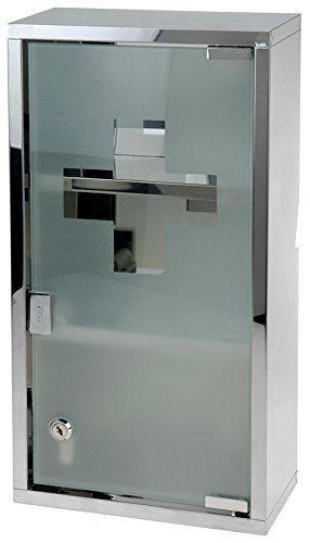 Medizinschrank mit Schloss XL Edelstahl Glas Apotheker Arzneischrank Medikamentenschrank Erste Hilfe Schrank Verbandsschrank