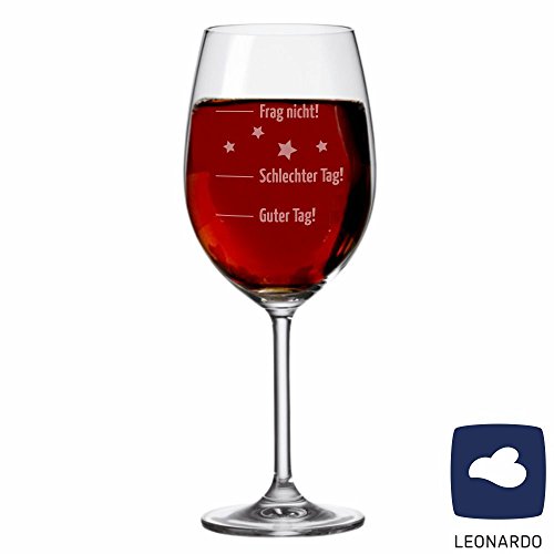 XL Jumbo Weinglas 'Guter Tag, schlechter Tag...' - Stimmungsglas - Weinglas - groß - mit Spruch - Geschenk -Weihnachtsgeschenk - Geburtstagsgeschenk - Geschenkidee