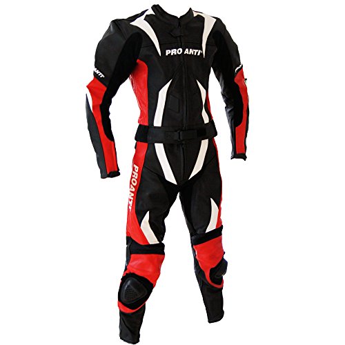 Lederkombi Motorrad Leder Kombi von PROANTI Motorradkombi 2 Teiler