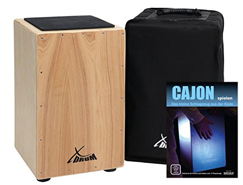 XDrum Cajon Primero Natur SET inkl. Cajonschule und Tasche