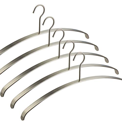5 Stück Kleiderbügel echt Edelstahl gebürstet 455 x 20 x 185 mm Garderobenbügel Bügel für Flurgarderobe von SO-TECH