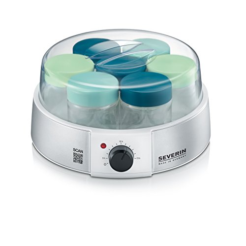 Severin JG 3525 Joghurtbereiter (13 Watt, 1 L, Anzeigelicht, Automatische Abschaltung) silber/metallic/weiß