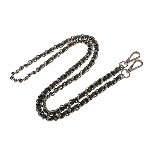 Generic Schultergurt Umhängetasche Silber überzogene Kette PU-Leder Braid Ersatz Schultergurt für DIY-Geldbörsen Handtaschen