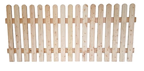 dynamic24 Holsteinzaun Lärche 180x80 Zaun Holz Holzzaun Gartenzaun Friesenzaun schmale Staketen