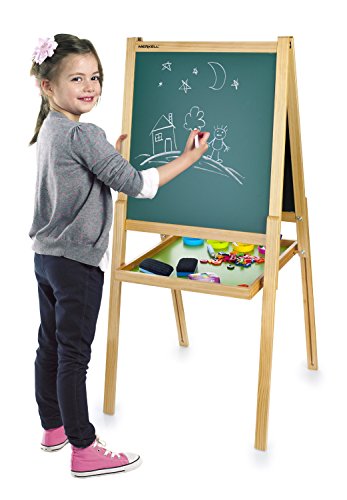 Merkell Standkindertafel Schreibtafel Maltafel Kindertafel Standtafel Holz + ZUBEHÖR magnetisch 108 Teile