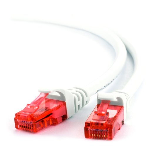 5m - CAT.6 Ethernet Gigabit Lan Netzwerkkabel (RJ45) | 10/100/1000Mbit/s | Patchkabel | UTP | kompatibel zu CAT.5 / CAT.5e / CAT.7 | Switch/Router/Modem/Patchpannel/Access Point/Patchfelder | weiß