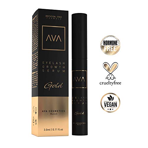 AVA Gold - Eyelash Growth Serum - Wimpernserum & Augenbrauenserum - Hormonfrei - 3ml - Made in Germany