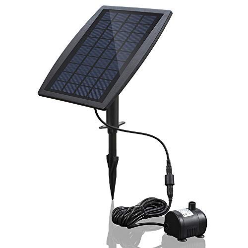 Decdeal Bürstenlose Solar Teichpumpe Solar-Brunnen Wasserpumpe mit Solarpanel 9V 2.5W