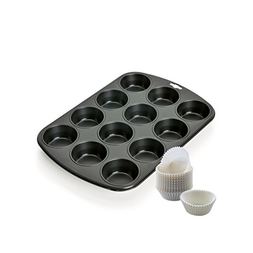 Kaiser Creativ Muffin-Set, 2-teilig, Muffinform mit Papierbackförmchen Blech Papier
