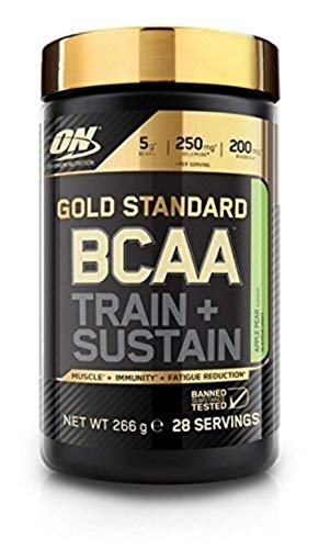 Optimum Nutrition Gold Standard BCAA- Verzweigtkettige Aminosäuren (mit Vitamin C, Wellmune, Rhodiola rosea und Elektrolyten, BCAA Pulver von ON) Apple und Pear, 28 Portionen, 266g