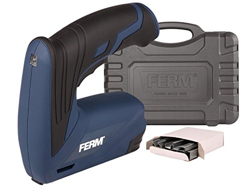 FERM Li-Ion Akku Tacker 3.6V - 1.5Ah - Soft Griff - Inkl. 1000 Klammern 6mm und 1000 Klammern 12mm