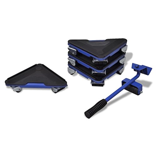 Tidyard Möbelroller Möbel-Transportroller-Set 5-teilig inkl 4 Rolluntersetzer + 1 Lastenheber mit Rollen, Max Tragkraft 300 kg