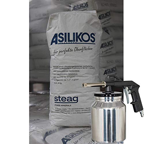 Druckluft Sandstrahlpistole + 25 kg Strahlgut