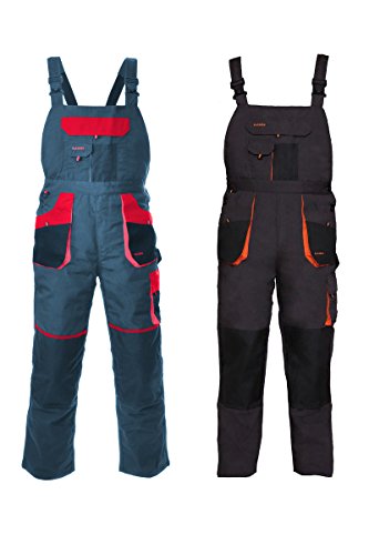 Latzhose Arbeitshose CLASSIC Handwerker KFZ Gärtner Mechaniker 270g/m2 (64, graphit/orange)