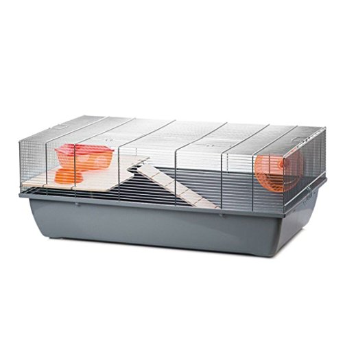 Mäusekäfig Hamsterkäfig Nagerkäfig 78x47x30cm grau mit Zubehör