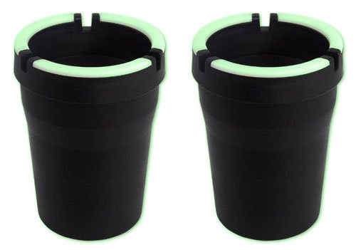 2 Stück Sturmaschenbecher Anti-Geruch- Windaschenbecher Glow in the Dark mit Leucht Rand