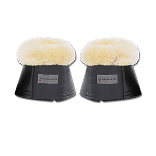 WALDHAUSEN Hufglocken mit Lammfell, schwarz, L, schwarz, L