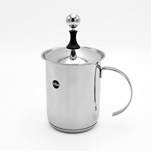 Cilio 0000550023 Cappuccino Creamer 'Classic 6 Tassen, Edelstahl, Silber, 13,4 x 14,2 x 23,4 cm, 23