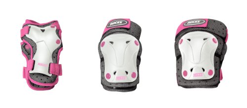 Roces Jungen 3 Pack Schützer Ventilat Schutzset, White/pink, One Size