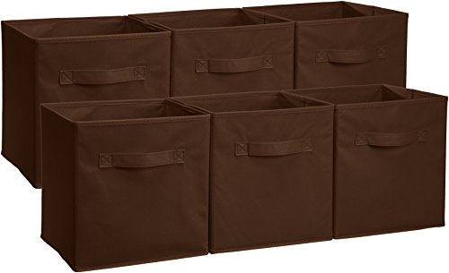 AmazonBasics - Aufbewahrungsboxen in Würfelform, faltbar, 6er-Pack, Grau