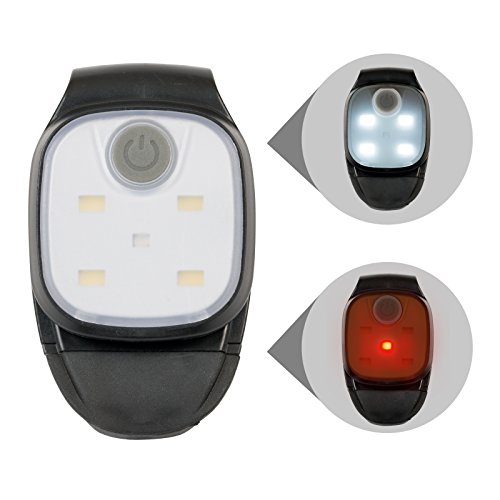 Kopflampe Jogginglampe Lauflampe Cliplampe Sicherheitslicht | für Schulkinder Radfahrer Spaziergänger Walker Läufer Jogger, weiße und rote LED wählbar