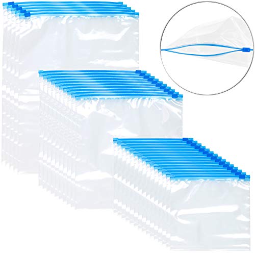 Rosenstein & Söhne Allzweckbeutel: 30 Premium Zip-Verschluss Gefrier-Beutel, 1/3/6 Liter, 68 µm (wiederverschließbare Gefrierbeutel)