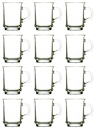 Trinkgläser mit Henkel Teegläser Glühweinbecher klar 250 ml 12 Stück Set