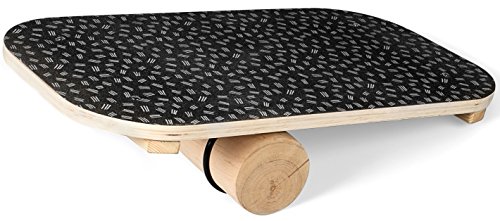 SportPlus Balance Board aus Holz mit Rolle, rutschfestes Griptape, ideal für Gleichgewichtstraining, Wackelbrett, Balancierbrett, Gleichgewichtstrainer, Nutzergewicht bis 100kg