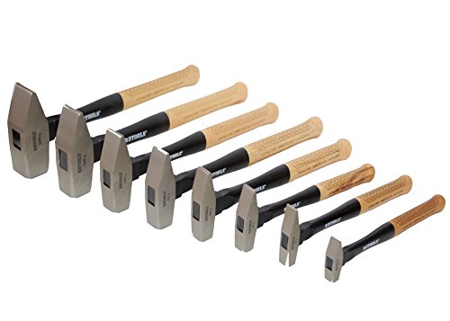 Schlosserhammer Hammer Set mit Hickory Holzstiel 100gr - 2000gr 8 teilig