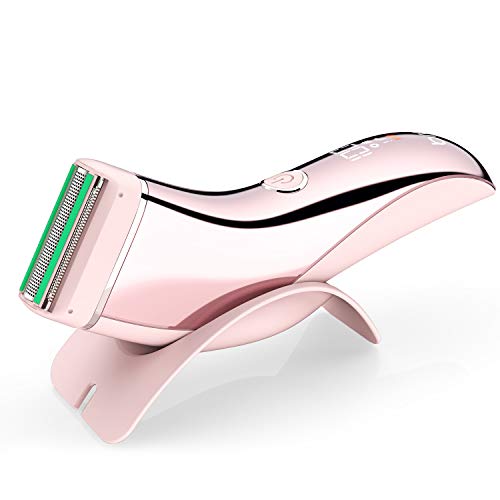 Brori Lady Rasierer - Elektrische Rasierer Razor Bikini Trimmer für Frauen Beine Unterarme öffentliche Haare Nass und Trocken Wiederaufladbar Wasserdicht mit LCD-Bildschirm Aloe Schmierstreifen