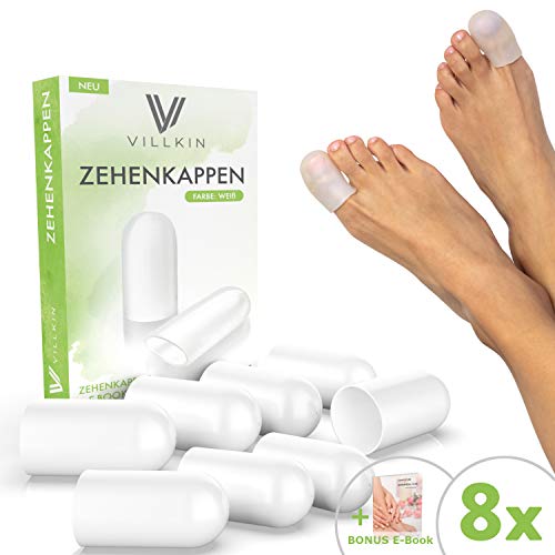 8x Villkin Zehenkappen Set inkl. E-Book (Weiß, 8er Set)