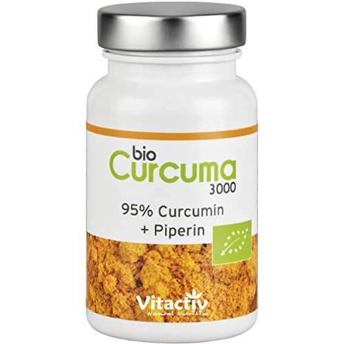 CURCUMA 3000 - BIO - 3000mg Kurkuma Pulver pro Kapsel (als 30:1 Extrakt) (60 Kapseln - für 2 Monate)