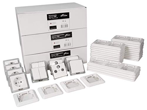 McPower CUP - Wand Steckdosen Set mit Kindersicherung | Einfamilienhaus | 94-teilig | weiß