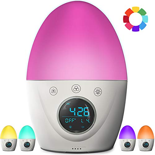 FiveHome Kinderwecker -Wake up Wecker - Wake up Light - Lichtwecker-Kinderwecker Mädchen-Jungs - Nachtlicht-Tageslichtwecker mit 6 Verschiedenen Farbwechsel,5 Natürliche Klänge