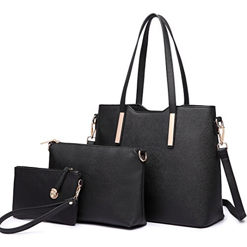 Miss LuLu Lederhandtasche Frauen Schulter Beuteltote Schultaschen Hobo Set