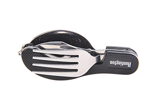 Huntington Besteckset 4-teilig (Messer, Gabel, Löffel, Flaschenöffner) schwarz - Mod. K544-04 DE