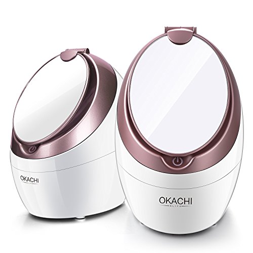 Argus Le Professional Gesichtsdampfer Gesichtssauna Nano Ionen Nebelsprüher Hydrotherapie Hautpflege Porenreiniger Facial Steamer Tragbar 2 große Kosmetikspiegel Timer - Golden