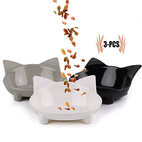 Futternapf Katze, Legendog 3 Stück Edelstahl Rutschfest Katzen Napf | Katzennapf Set | Fressnapf Katze | Futterschüssel Katze | Wasser Fütterung Schüssel