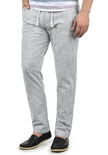 Blend Bonavo Herren Leinenhose Sommerhose Lange Stoffhose In Leinen-Optik Aus 100% Baumwolle Regular Fit, Größe:XL, Farbe:Granite (70147)