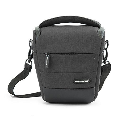 BAGSMART Kompakte SLR / DSLR Kameratasche mit Regenschutz Grau