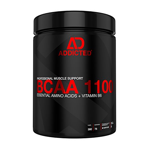 BCAA 1100 von ADDICTED 300 Kapseln • Essentielle Aminosäuren & Vitamin B6 für Muskelaufbau und Muskelerhalt • Aminos 2:1:1 für Kraftsport | Bodybuilding | Fitness | zum Abnehmen und für Diät