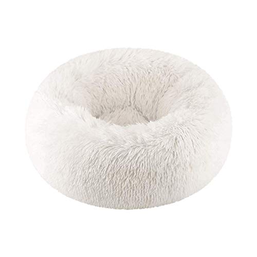 Vivi Bear Katzenbett Hundebett Extra weich angenehm süß,Katzenkissenbett waschbar,Ovales Doughnut Nesting Cave-Bett,geeignet für Katzen und kleine,mittelgroße Hunde(50 cm Durchmesser)